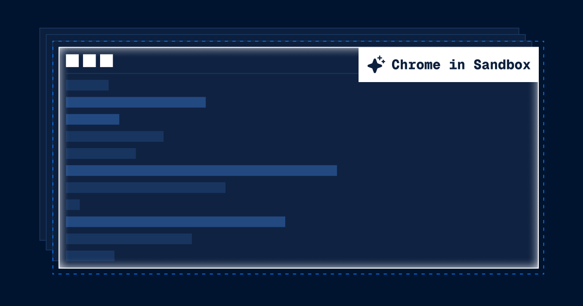 Abstract stack of browser windows, the front one enclosed by a dashed boundary