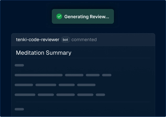 Tenki AI Code Reviewer posting automated review comments on a GitHub pull request